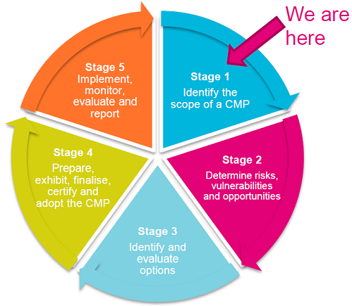 Diagram showing the five stages of a CMP